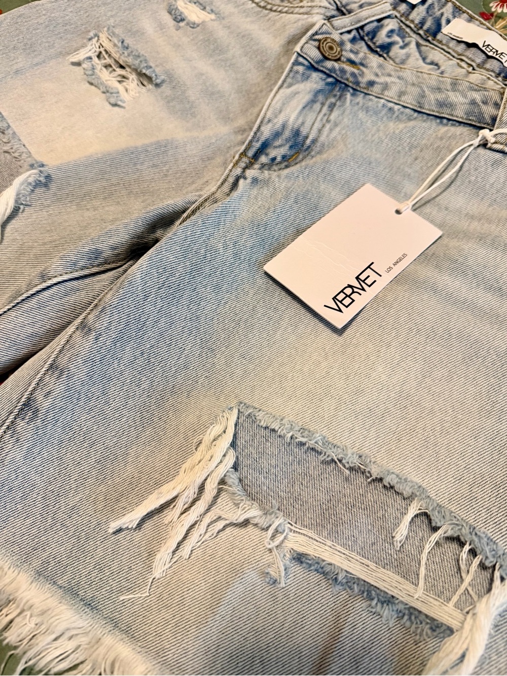 Vervet Light Wash Distressed Denim Jean Shorts